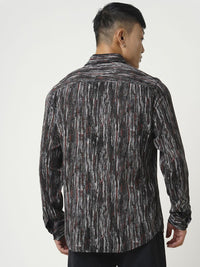 VASTRADO Men Classic Spread Collar Abstract Printed Slim Fit Casual Shirt
