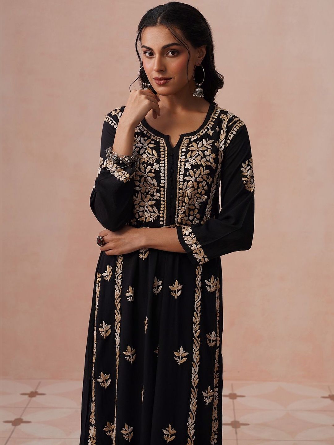 House of Chikankari Women Embroidered Thread Work Kurta