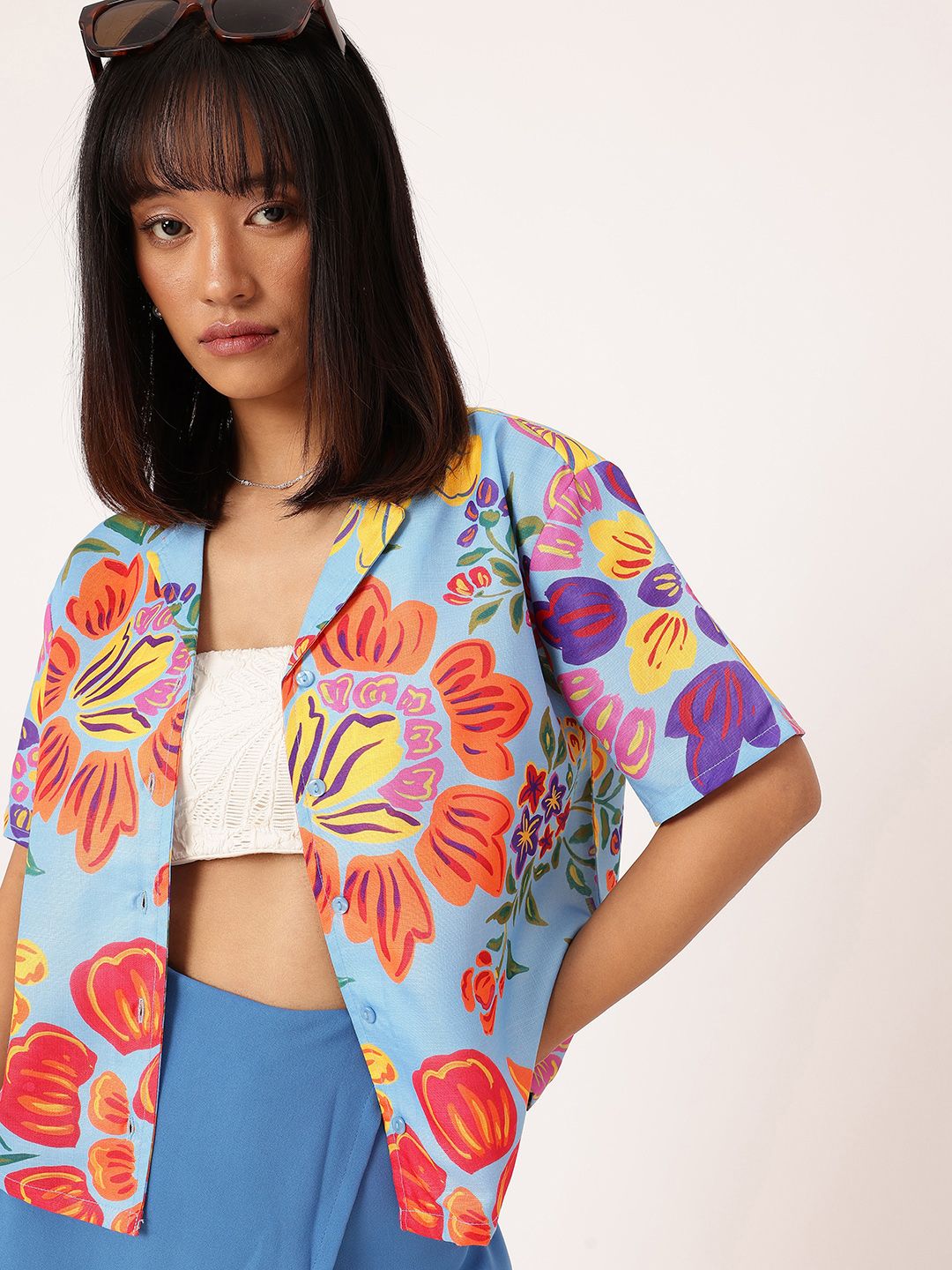 DressBerry Trendy Elegance Printed Boxy Casual Shirt