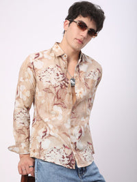 VASTRADO Men Classic Slim Fit Floral Opaque Printed Casual Shirt