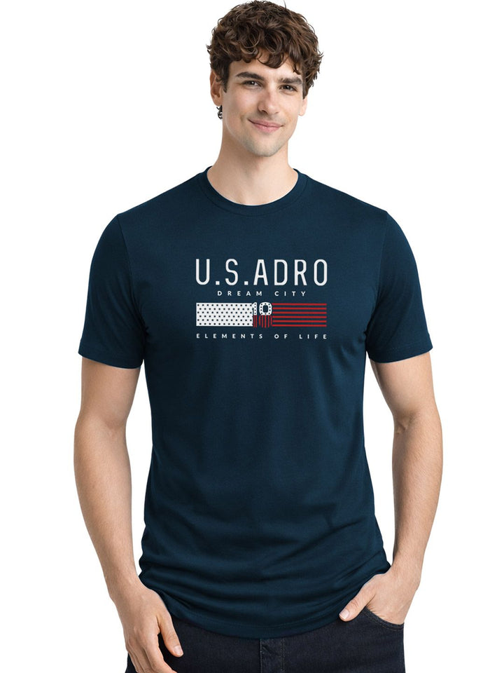 ADRO Men Brand Logo Printed T-shirt
