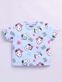 Happy Faces Girls Peanuts Printed Pure Cotton T-shirt