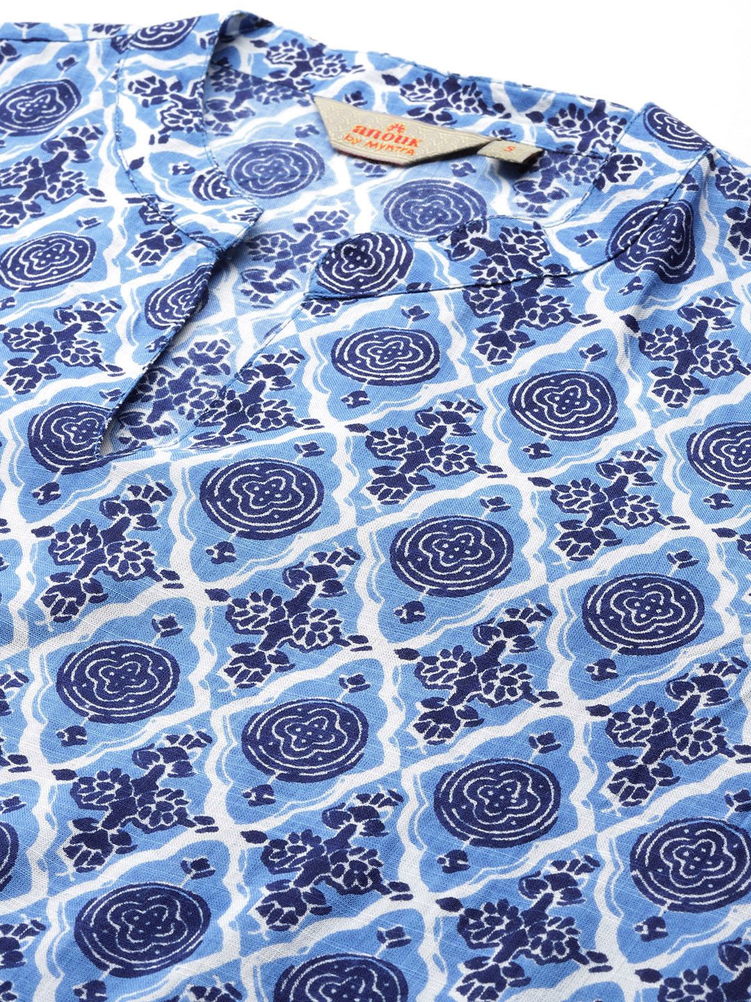 Anouk Ethnic Motifs Print Pure Cotton Kurta with Trousers & Dupatta