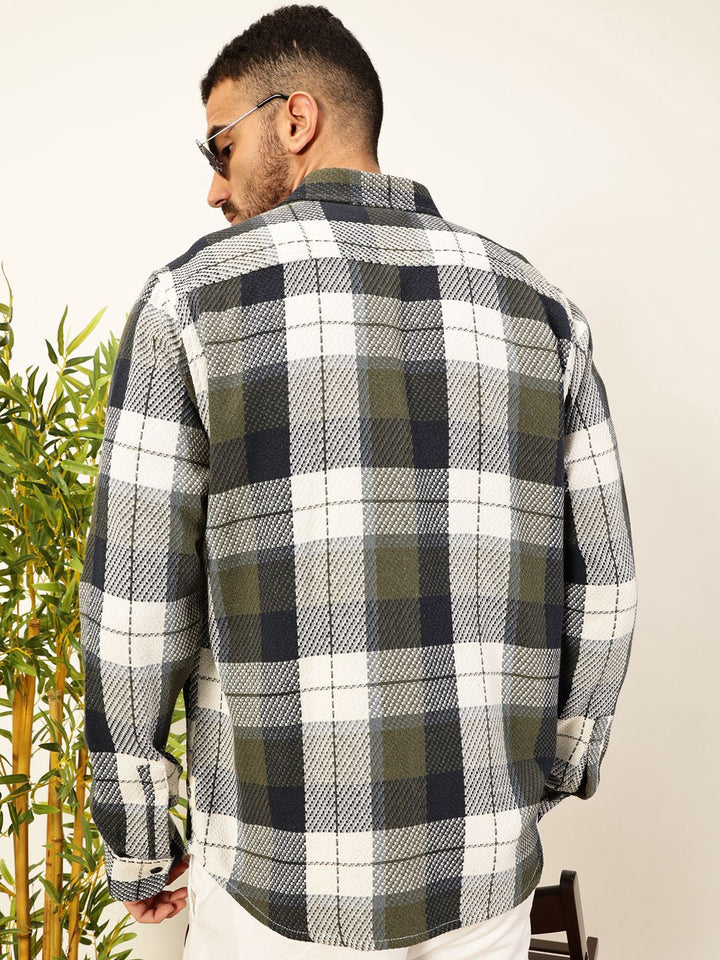 Thomas Scott Men Premium Tartan Checked Casual Shirt
