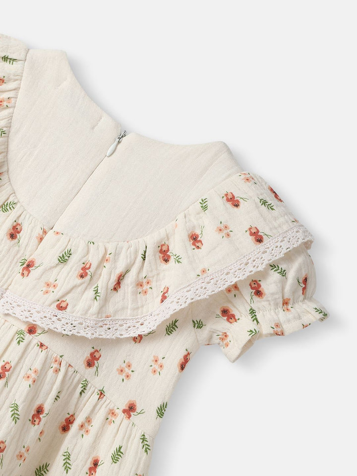 Nauti Nati Girl Floral Cotton Lace Dress