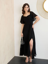 Berrylush Flutter Sleeve Georgette Maxi Dress
