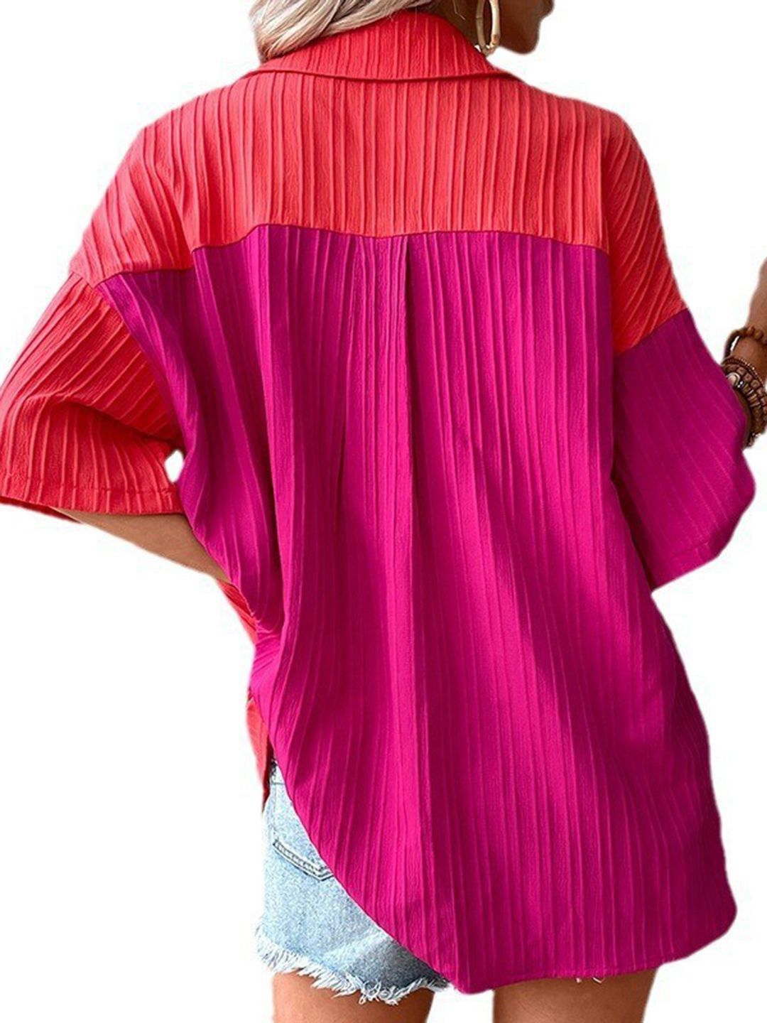 DressBerry Women Striped Extended Sleeves Shirt Style Top