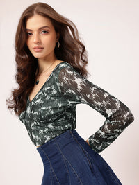 DressBerry Monochrome Mania Half-Zipper Crop Top
