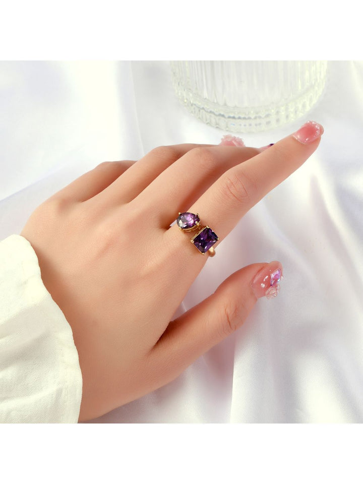SALTY Plum Bliss Toi-et-Moi Ring For Women & Girls Finger Ring Jewellery Accessories