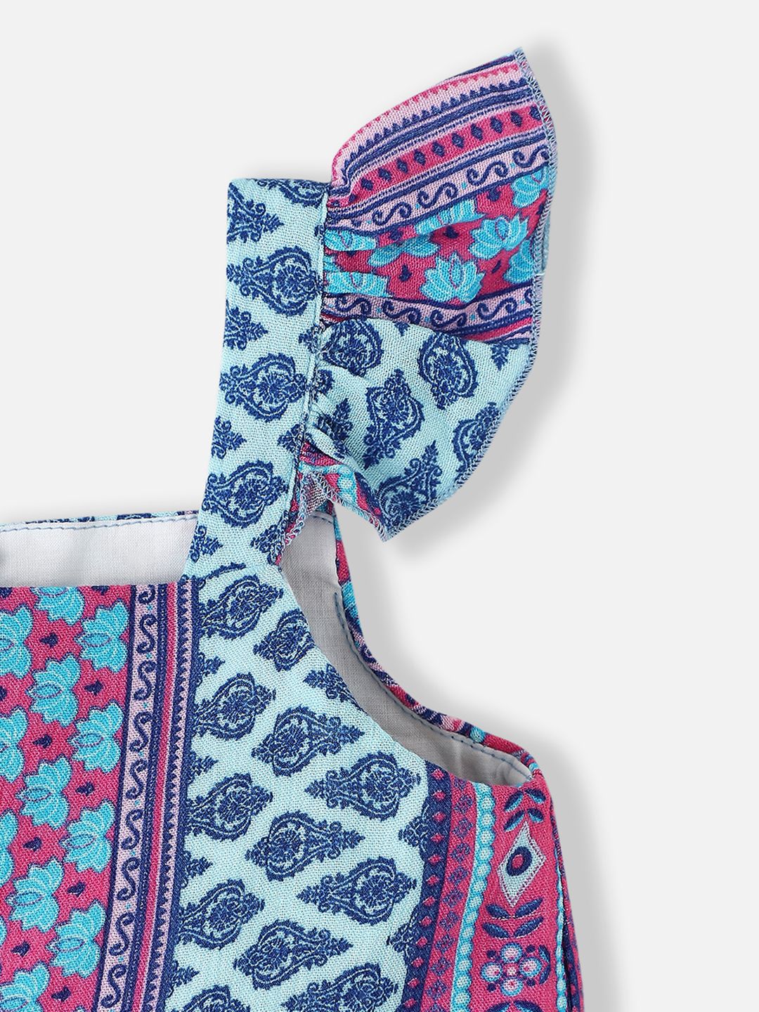 Nauti Nati Girls Ethnic Motifs Print Layered Fit & Flare Dress