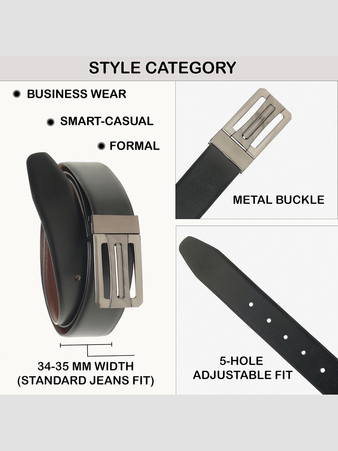 Teakwood Leathers Men Leather Reversible Belt