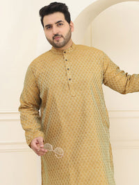 SOJANYA PLUS Motif Etnik Rekaan Tenunan Kurta Lurus Jacquard Dengan Pijama