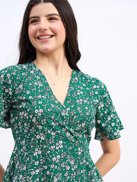 Berrylush Floral Print Ruffled A-Line Mini Dress