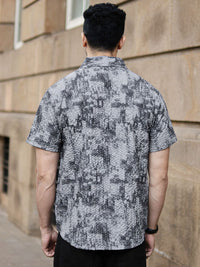 Powerlook Men Regular Fit Abstract Printed Spread Collar Casual Shirt