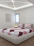 Monte Carlo Peach-berwarna & putih geometri 144 TC King Bedsheet Set 1.85 m x 1.95 m