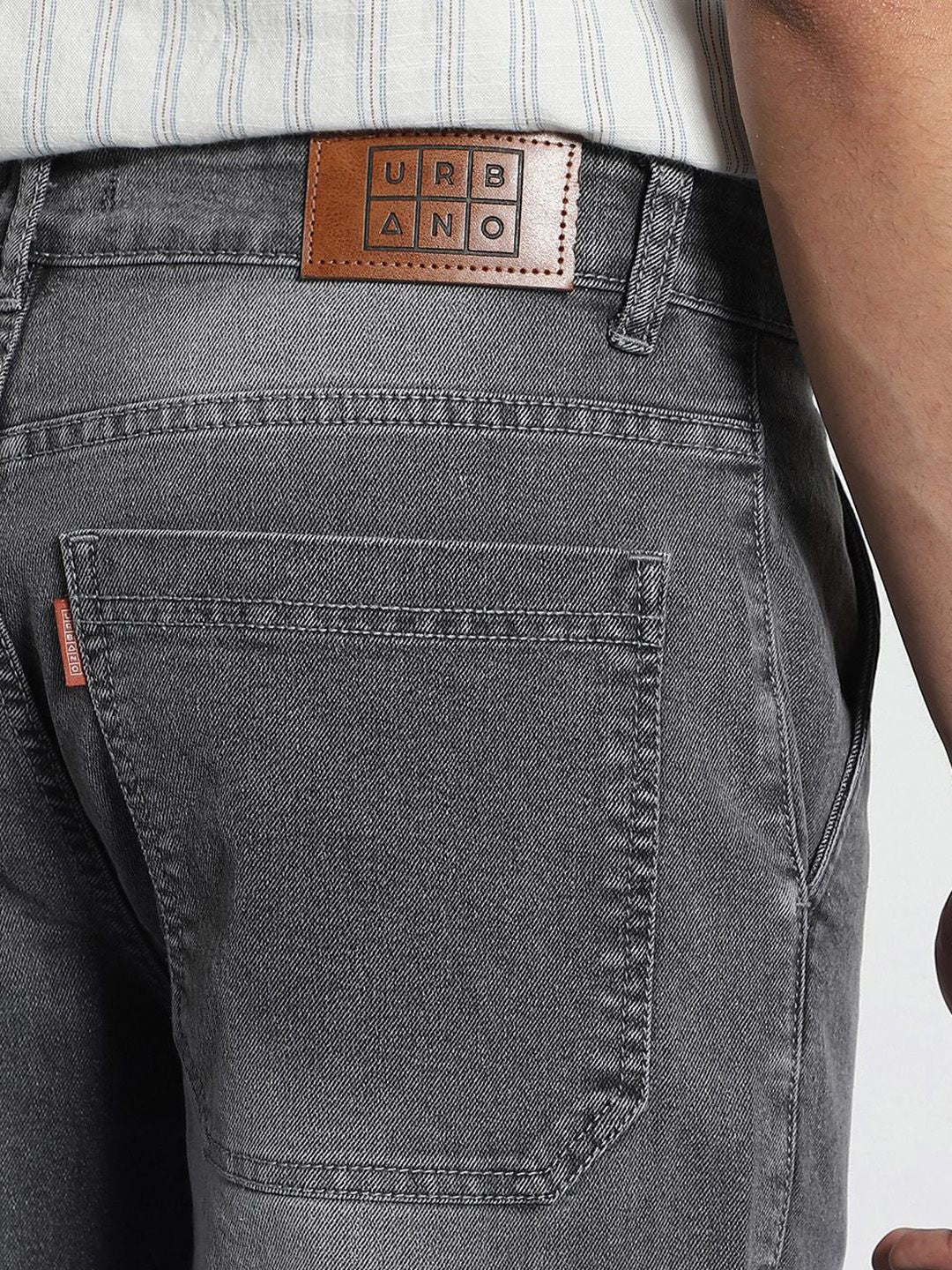 Urbano Fashion Men's Light Grey Regular Fit Washed Cargo Jeans With 6 Pockets Stretchable