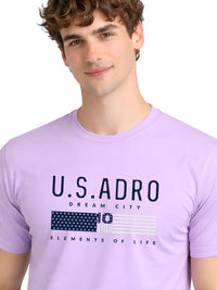 ADRO Typography Printed Round Neck Cotton Regular Fit T-shirt