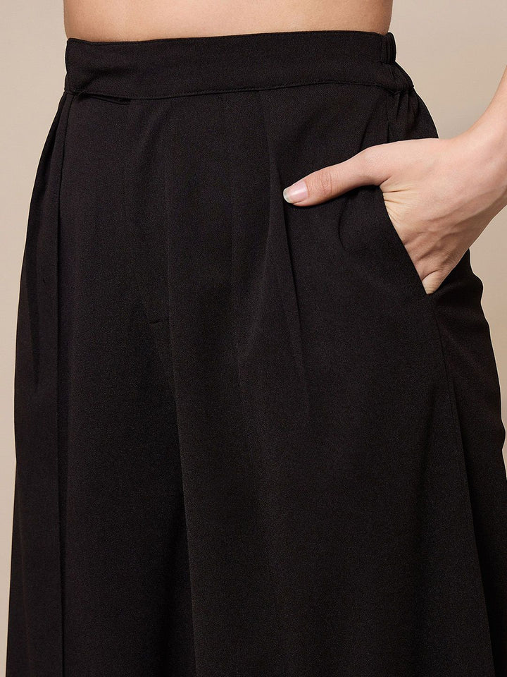 SASSAFRAS worklyf Women Relaxed Straight Leg Pleated Trousers