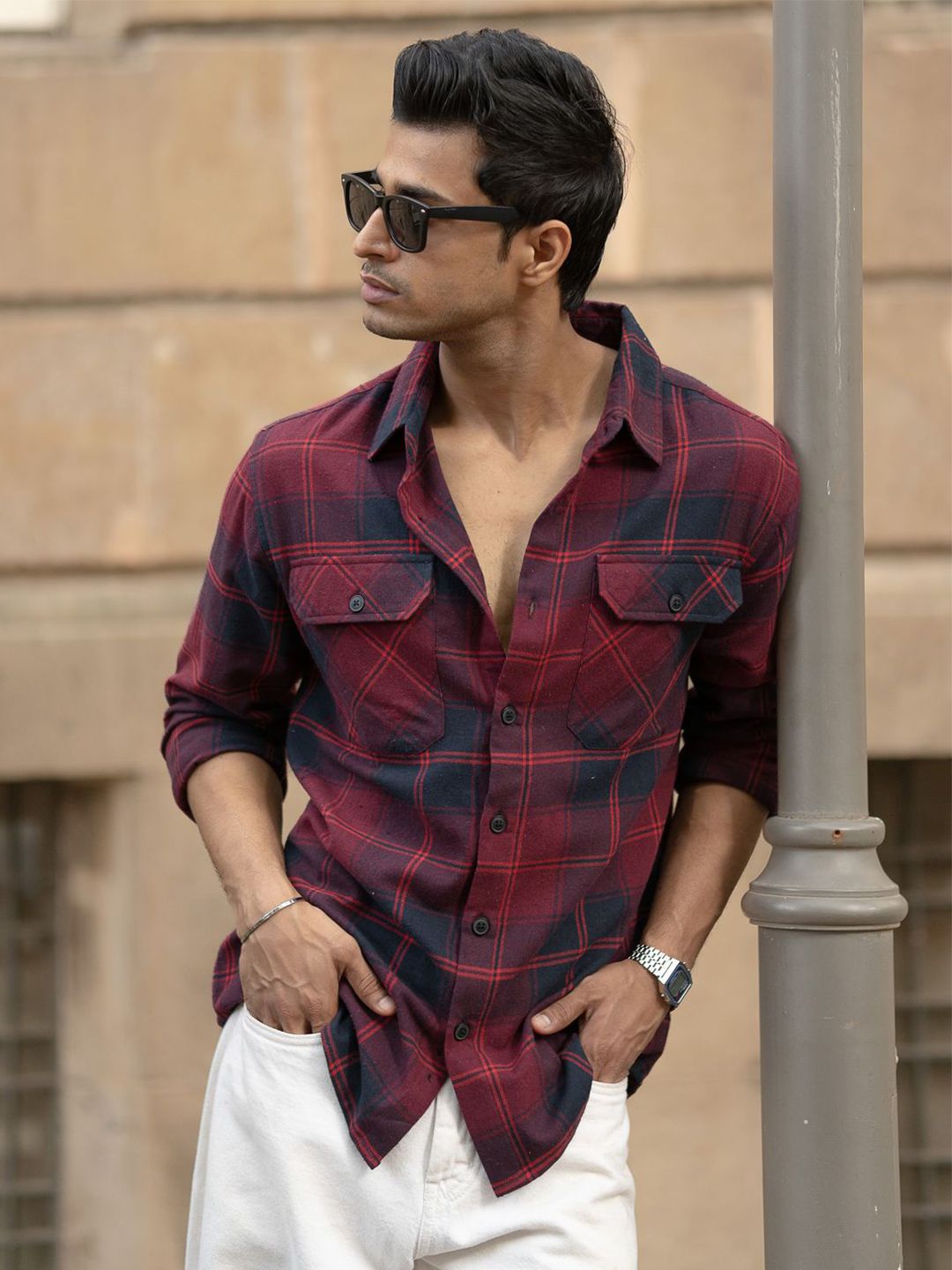 Powerlook Checked Casual Shirt