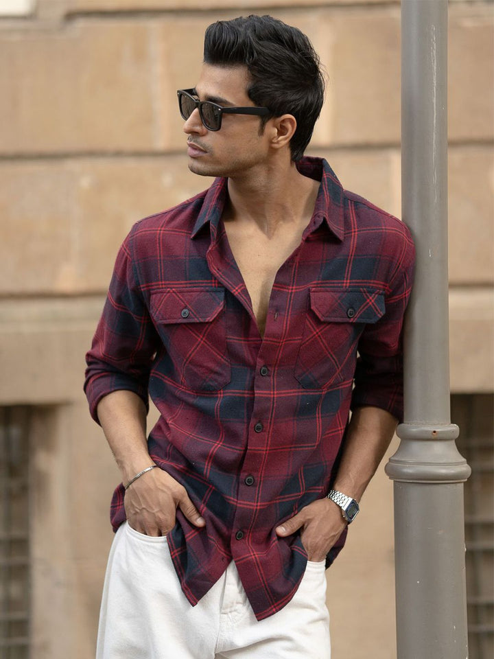 Powerlook Checked Casual Shirt