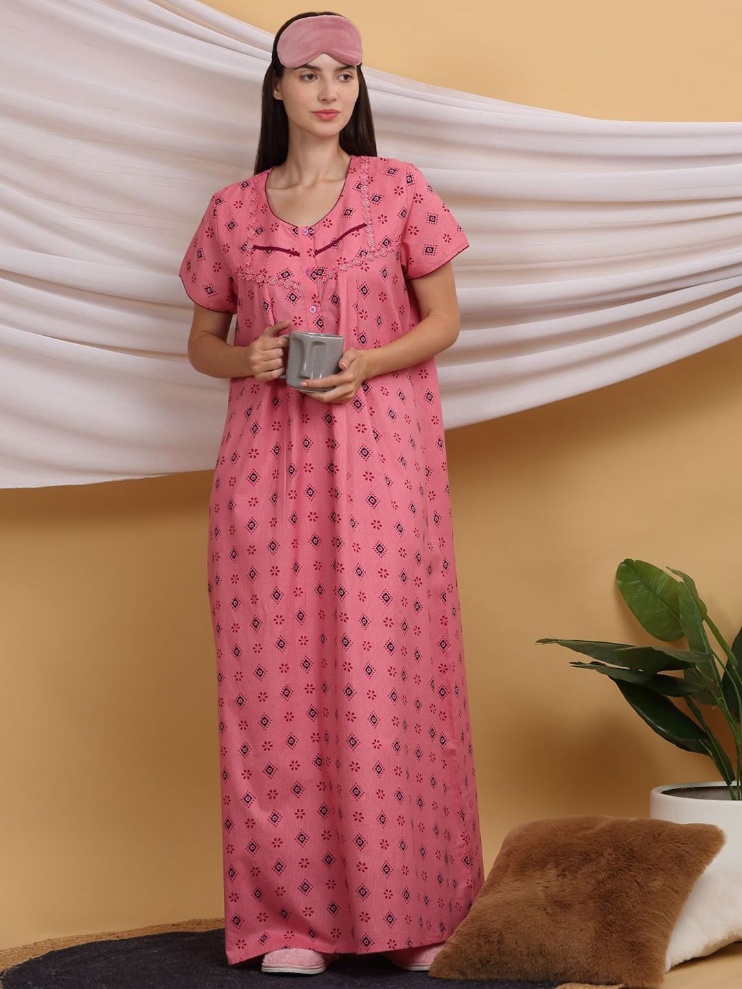 Sweet Dreams Printed Maxi Nightdress
