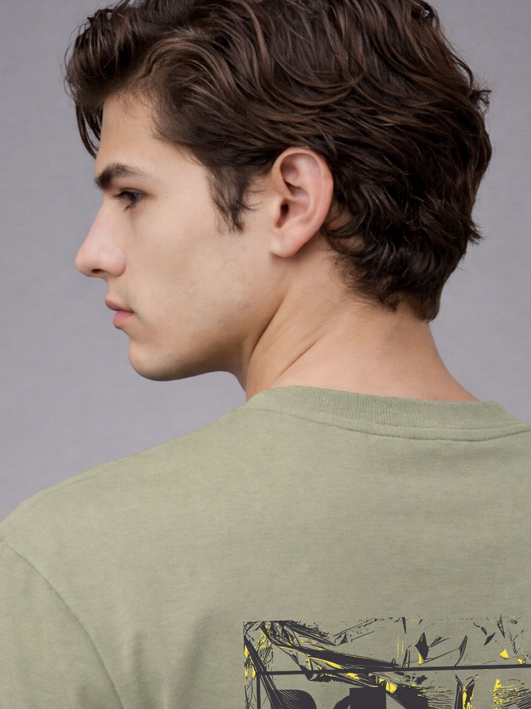 ADRO Men Printed Drop-Shoulder Sleeves T-shirt