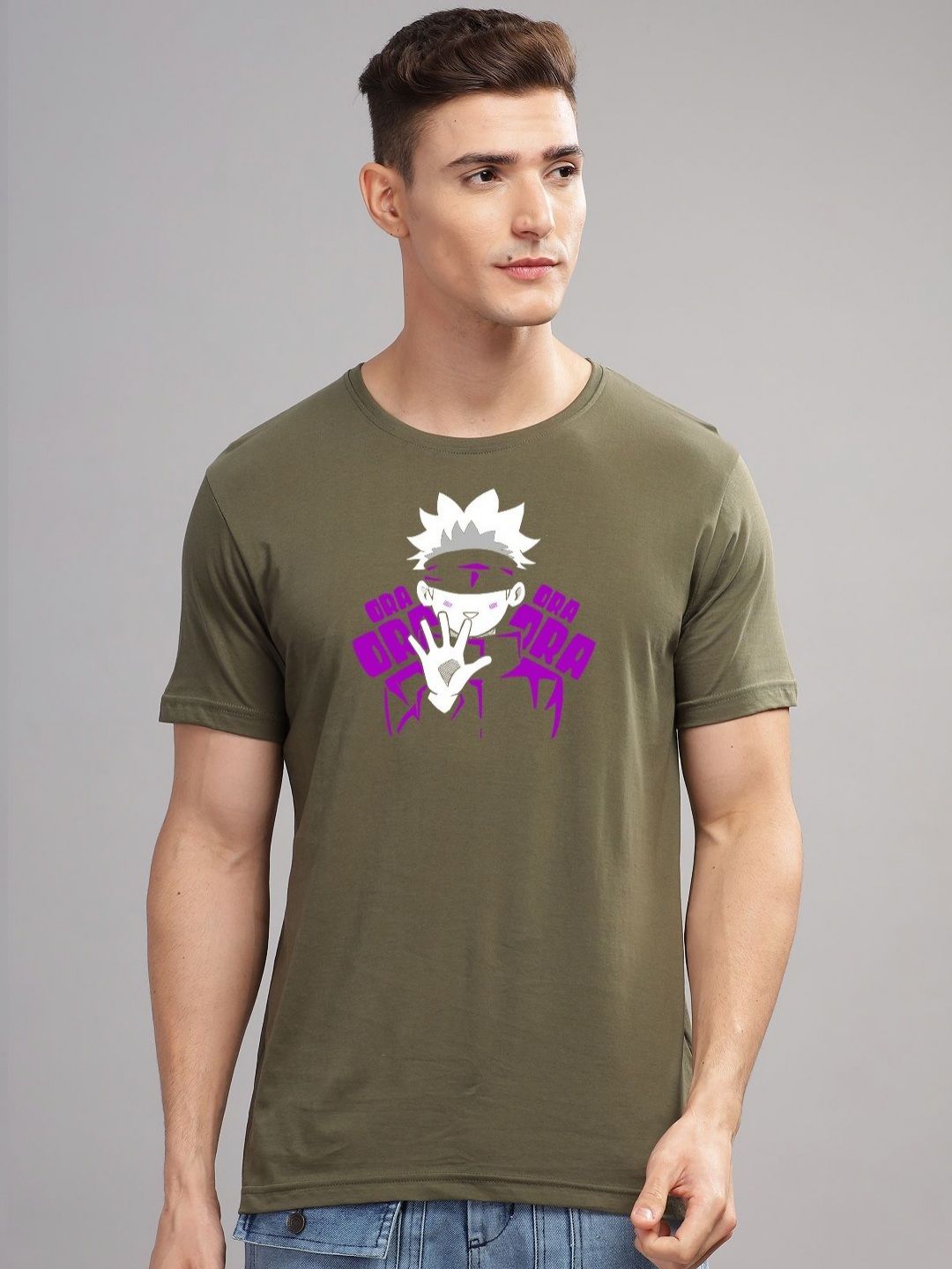 ADRO Men Printed Applique T-shirt