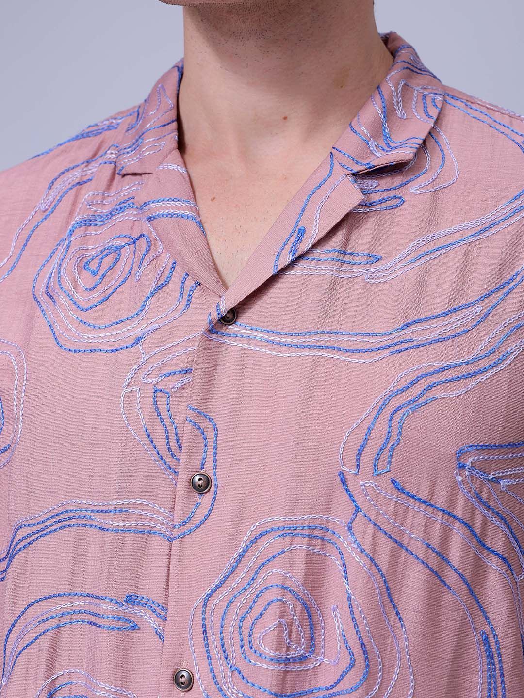 The Indian Garage Co Men Relaxed Fit Embroidery Resortwear Shirt