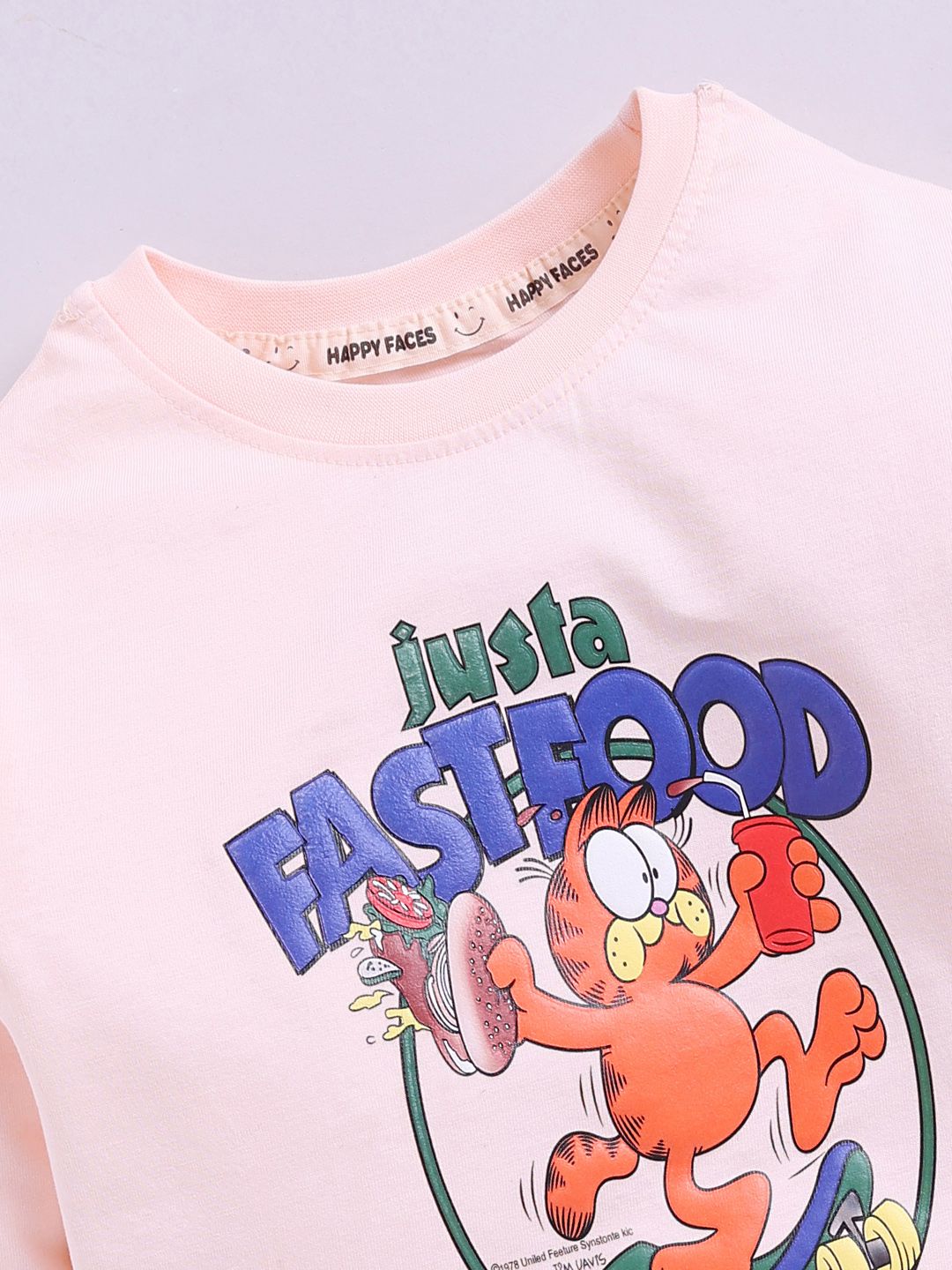 Happy Faces Boys Garfield Printed Pure Cotton T-shirt