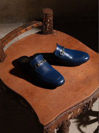 MONKSTORY Horsebit Classic Mules - Biru