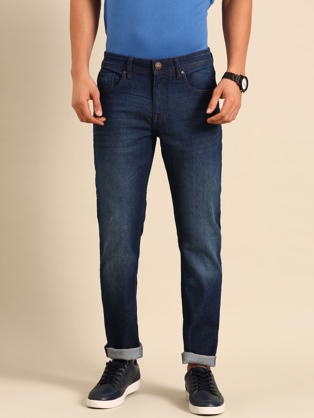 Being Human Men Slim Fit Light Fade Stretchable Mid-Rise Jeans