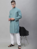 SOJANYA Kurta Bercetak Etnik Kolar Mandarin dengan Churidar