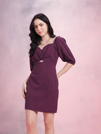 DressBerry Seersucker Cut-Out Sheath Dress