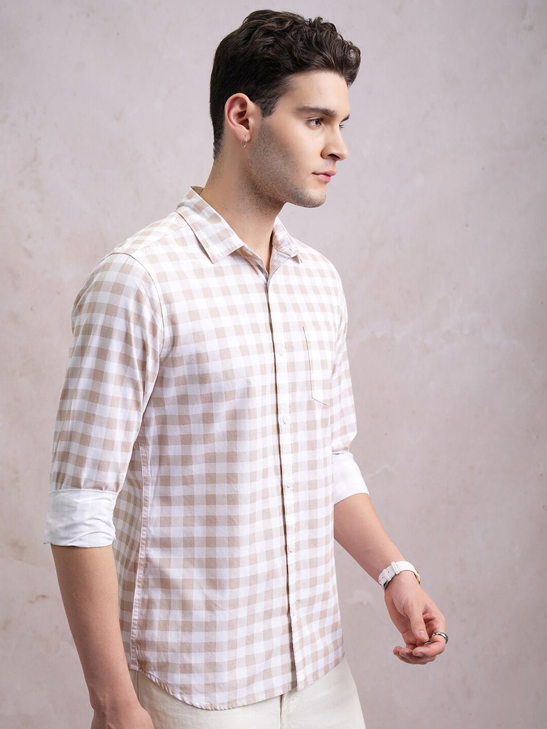 HIGHLANDER Checked Slim Fit Shirt