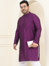 SOJANYA PLUS Men Violet & Black Printed Kurta