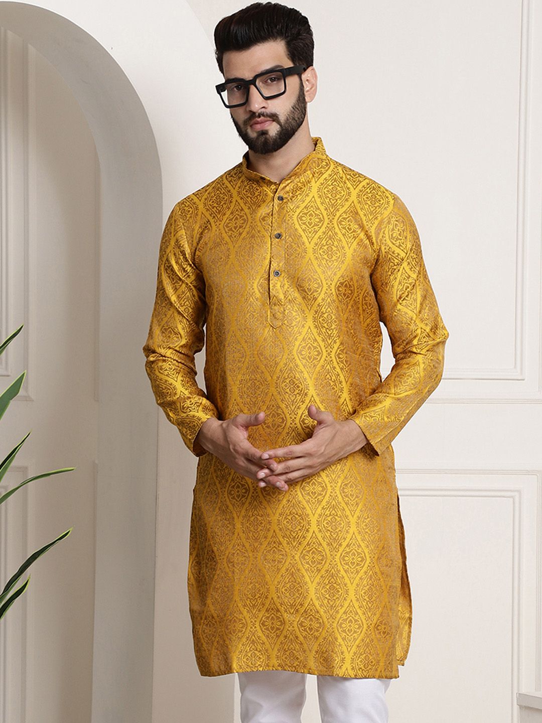 SOJANYA Motif Etnik Tenunan Rekaan Band Kolar Kurta Lurus