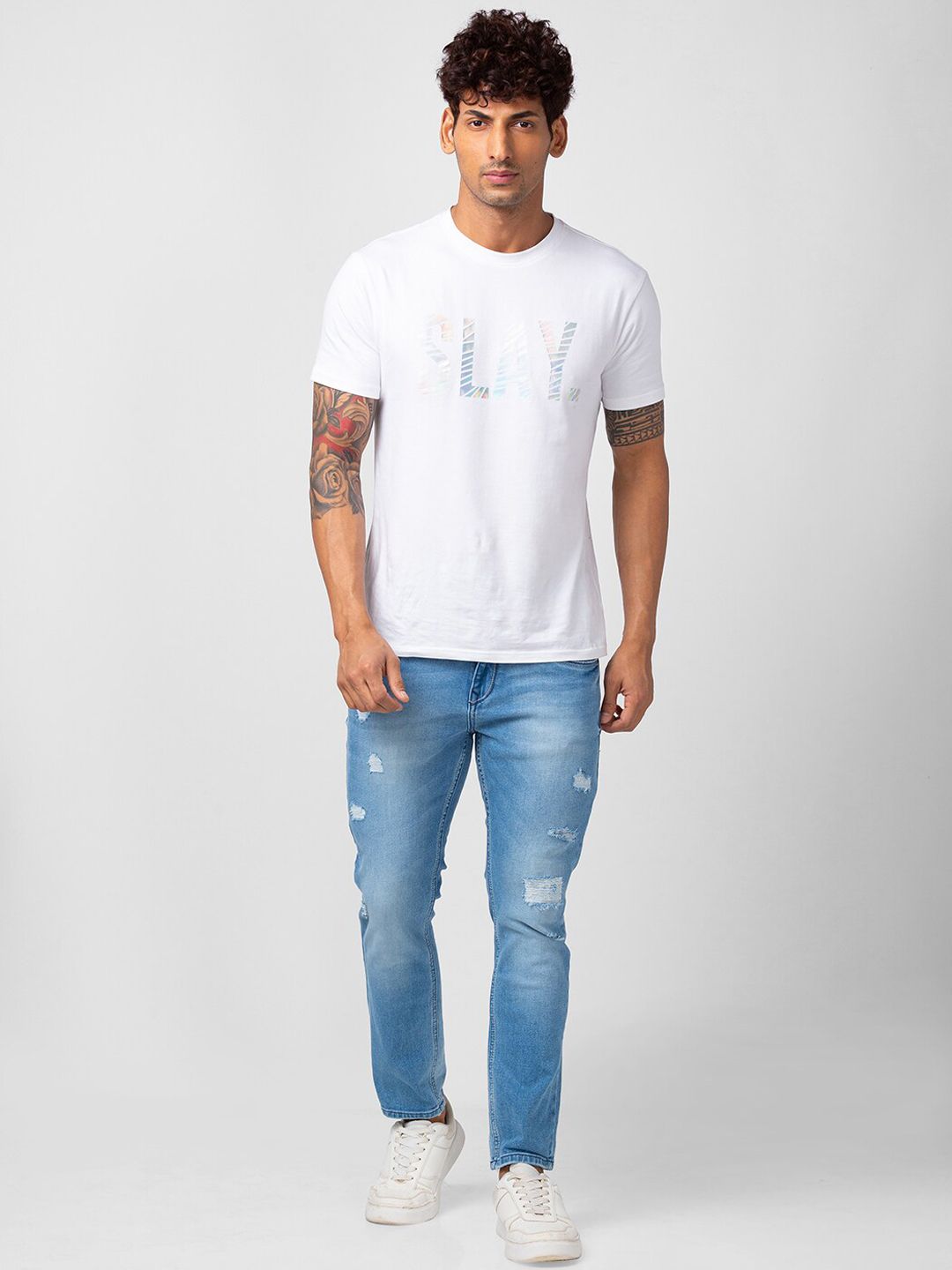 SPYKAR Men Kano Slim Fit Low Distress Heavy Fade Cotton Jeans
