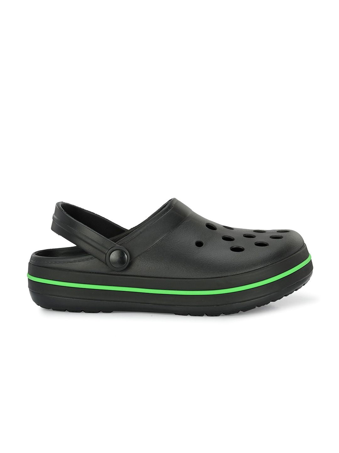 HRX by Hrithik Roshan Men Black & Green Rubber Clogs