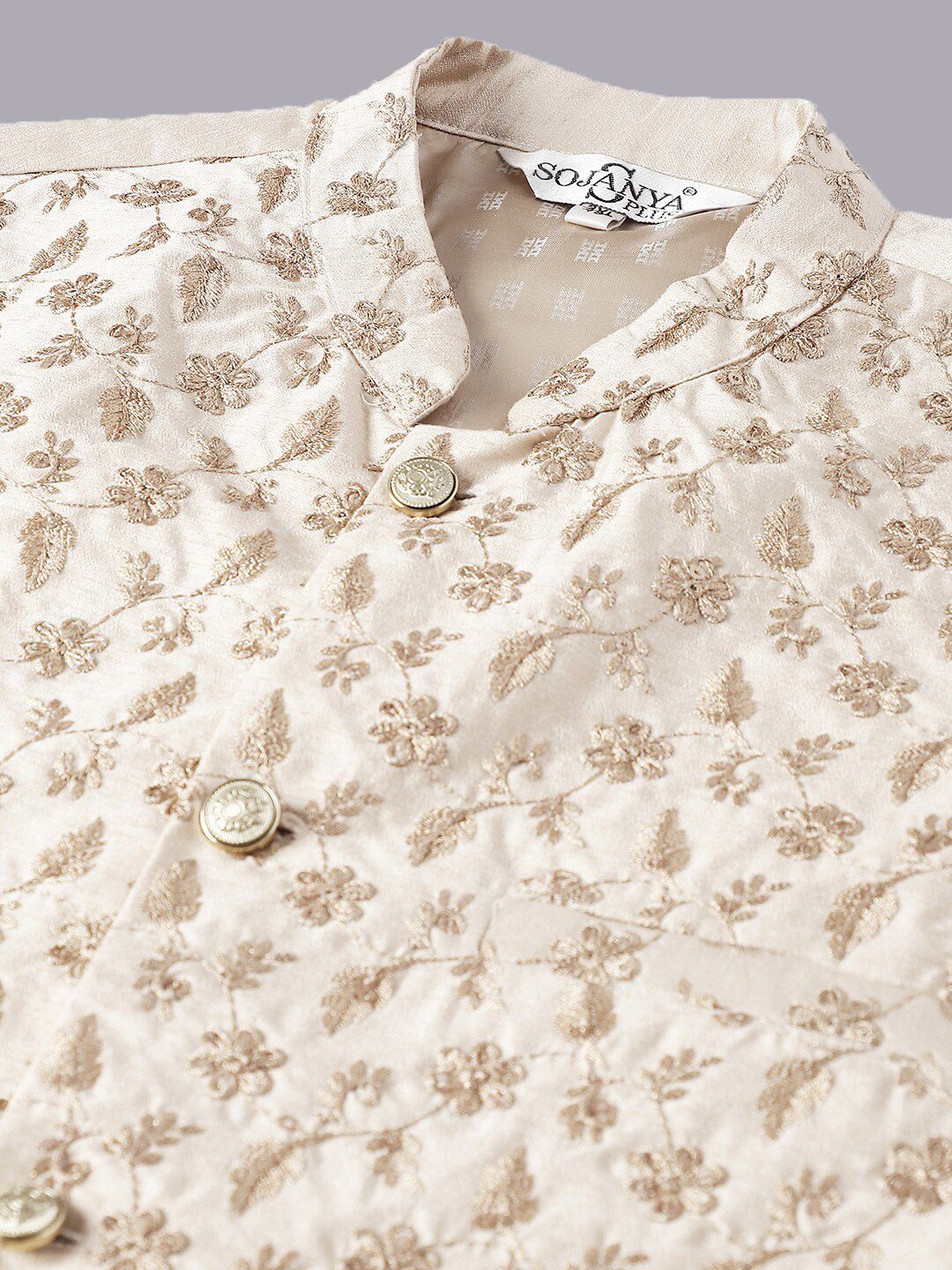 Kurta Rekaan Tenun Motif Etnik SOJANYA PLUS Dengan Baju Tidur & Jaket Nehru