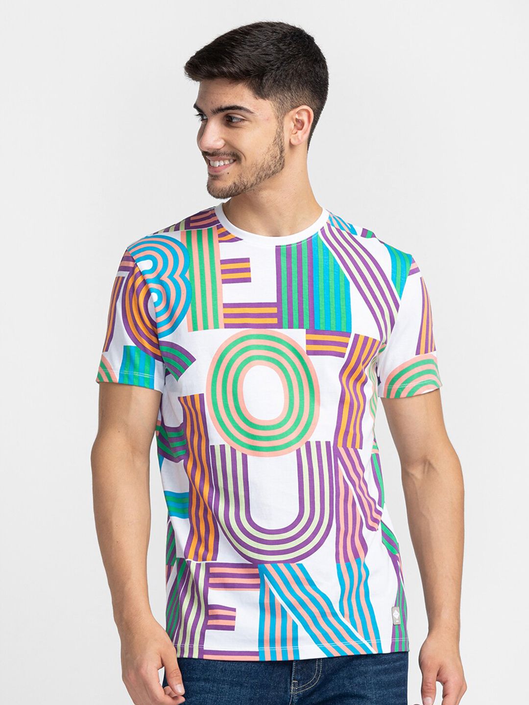 Being Human Typography Printed Round Neck Casual T-shirt