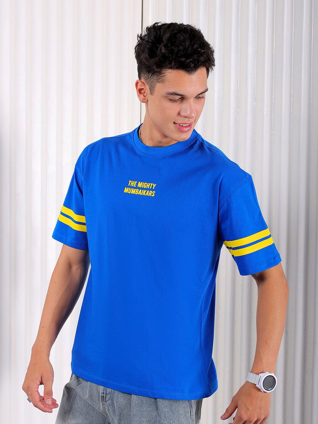 The Indian Garage Co Typography Printed Cotton Boxy T-shirt