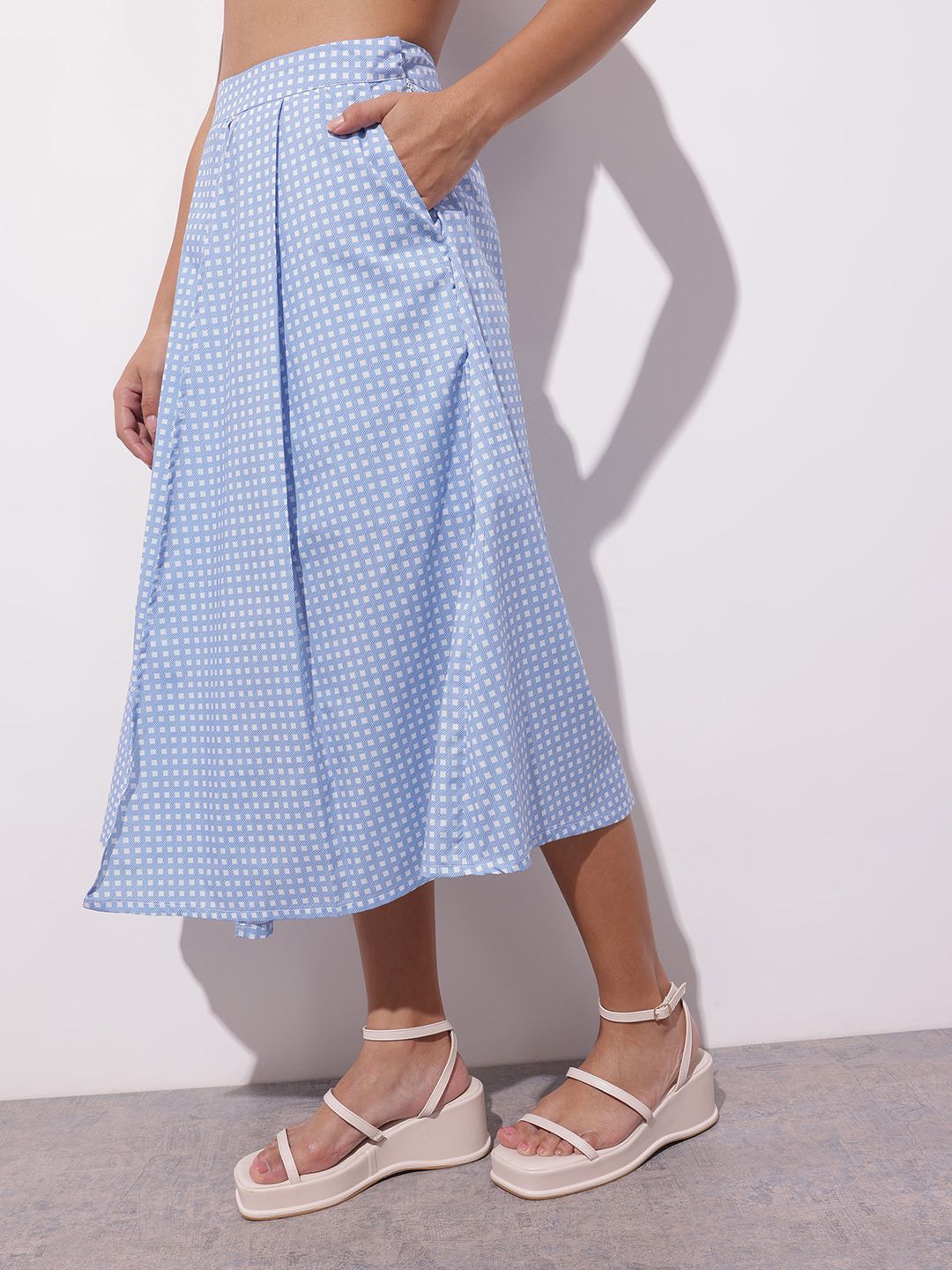 DressBerry Sporty Spice Print A-Line Midi Skirt