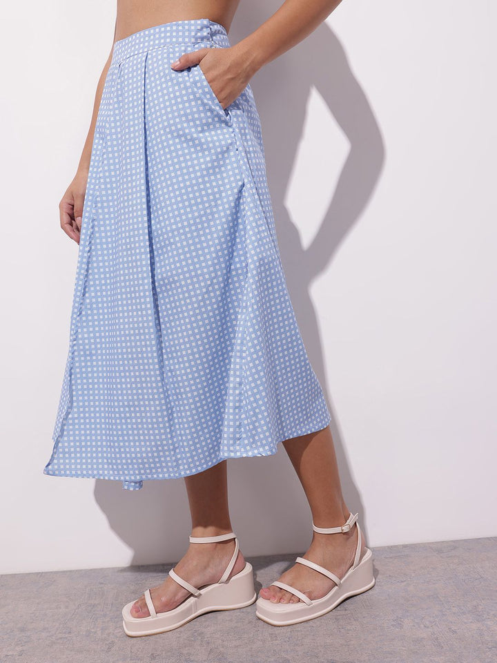 DressBerry Sporty Spice Print A-Line Midi Skirt
