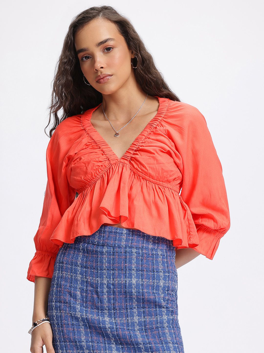 DressBerry Vibrant Vibes V-Neck Empire Top