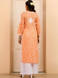 Rumah Wanita Chikankari Kurta Sulam Bunga