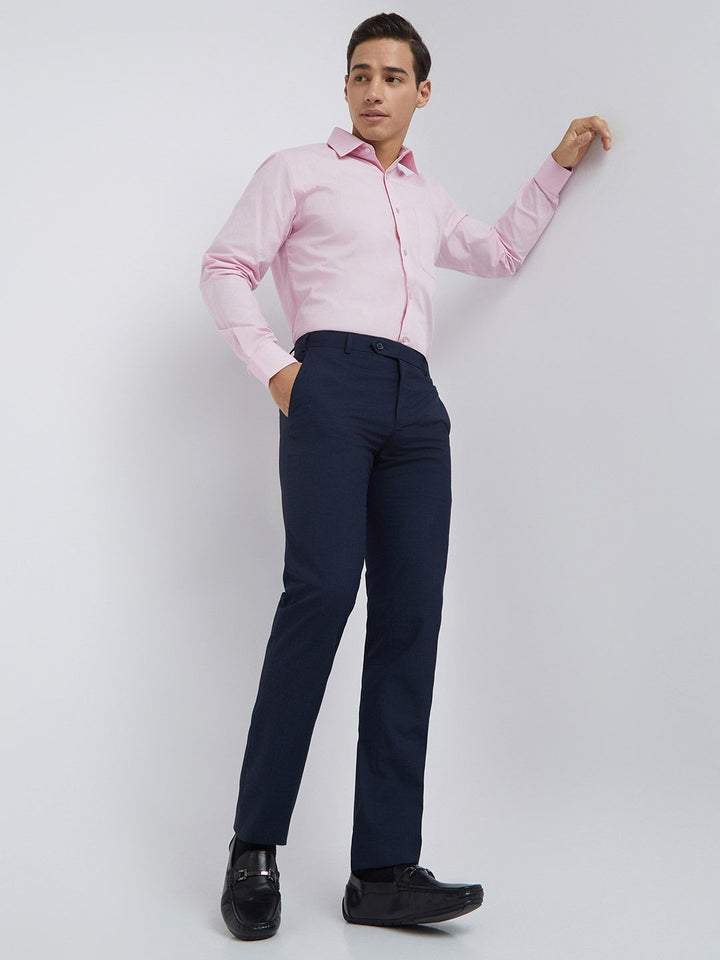 Raymond Men Checked Slim Fit Formal Trousers