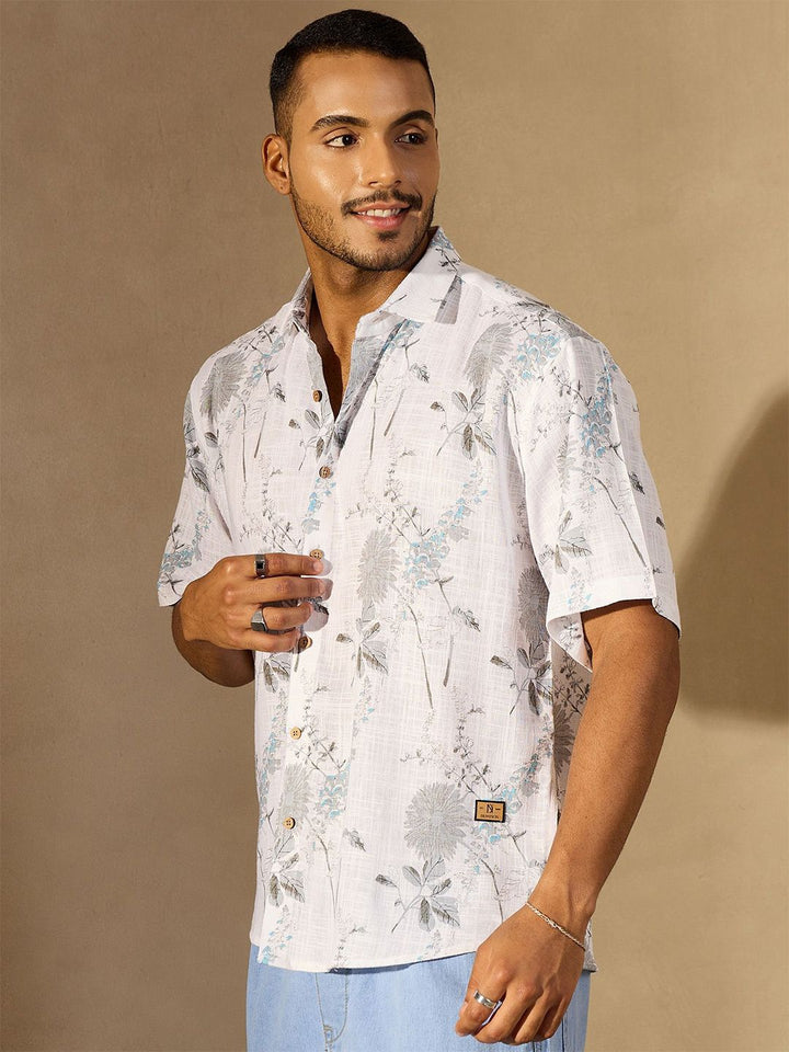 DENNISON Rotary Printed Drop Shoulder Oversized Casual Shirt