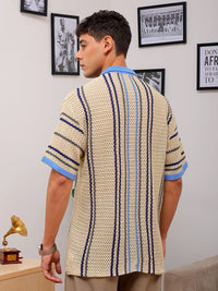 The Indian Garage Co Self Design Spread Collar Relaxed Fit Shirt