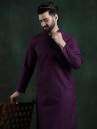 SOJANYA Ethnic Motifs Embroidered Mandarin Collar Thread Work Cotton Straight Kurta