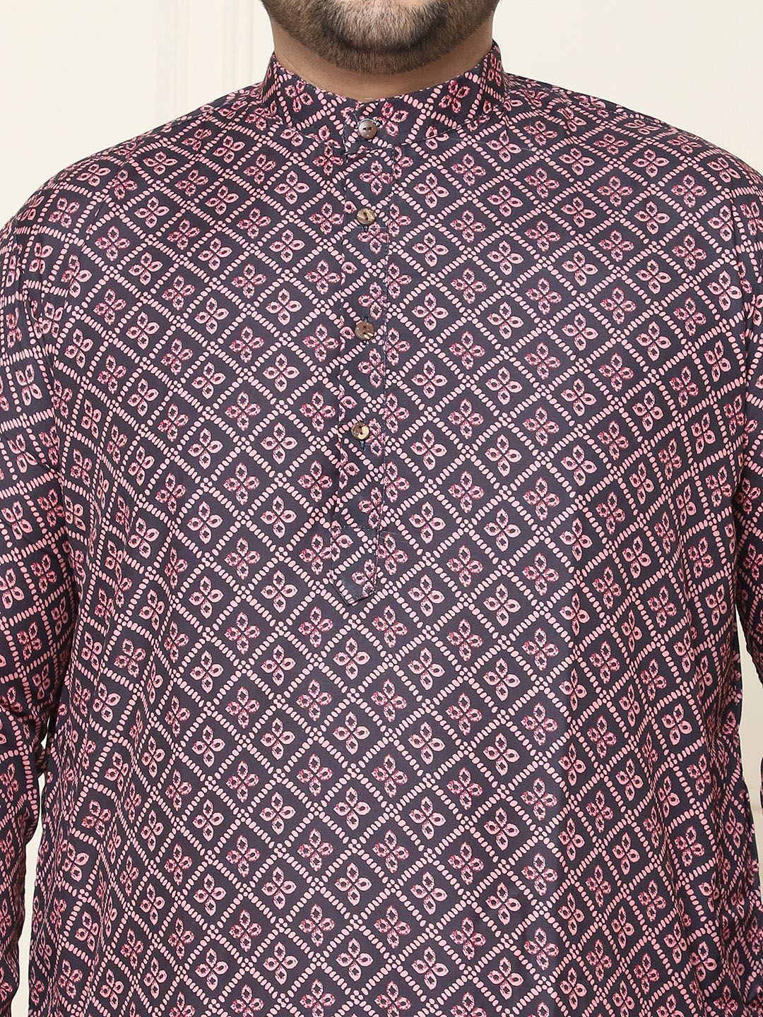 SOJANYA PLUS Motif Etnik Kurta Cotton Printed
